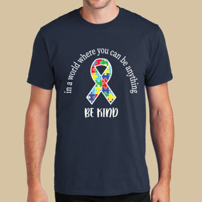 Adult T-Shirt - Autism Awareness - Be Kind Ribbon Thumbnail