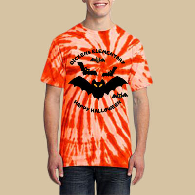 Adult Tie-Dye T-Shirt - Fall Holidays - Bats Thumbnail